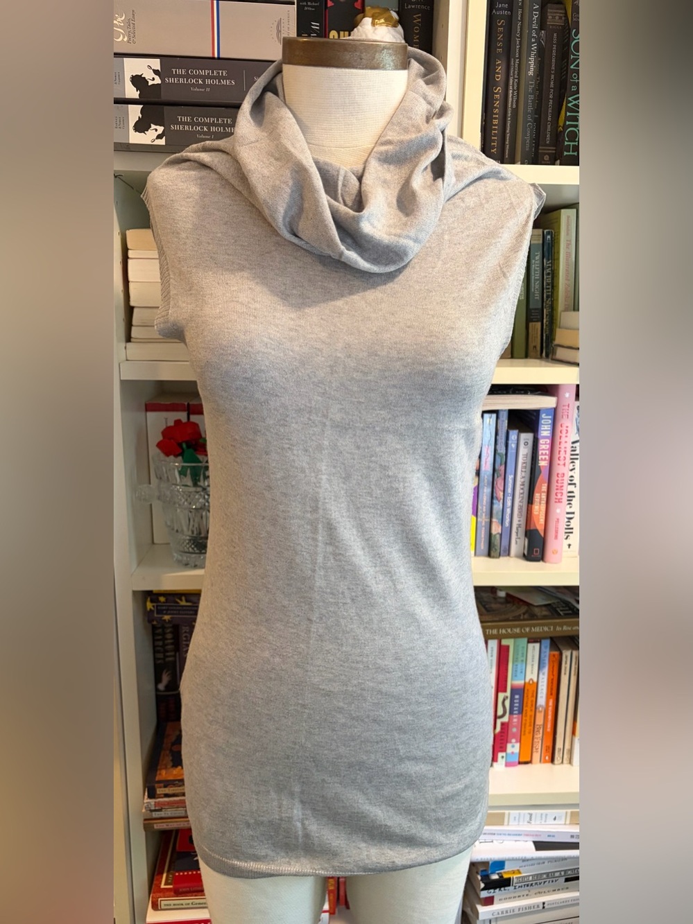 BCBG Max Azria Grey Gray Sleeveless Cowl neck Top
